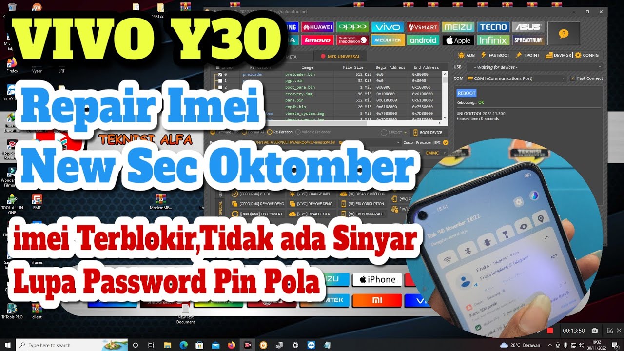 Cara Repair Imei Vivo Y30 New Sec Oktober,Imei Terblokir Tidak Ada Sinyar & Lupa Password