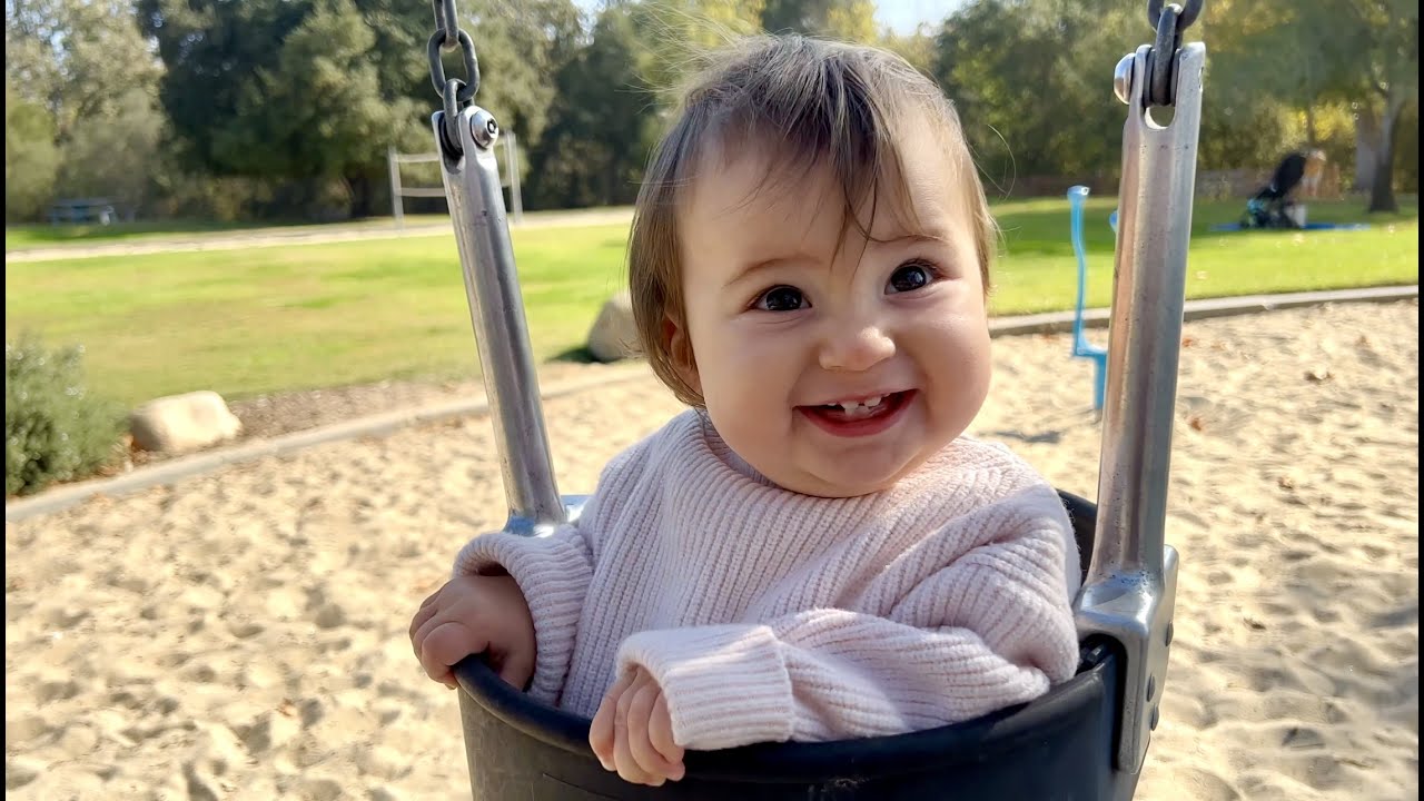 Baby's 1st TIME ON A SWING!!!!