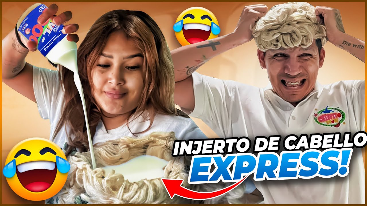 LE PEGUÉ UNA PELUCA CON RESISTOL 5000😂😳