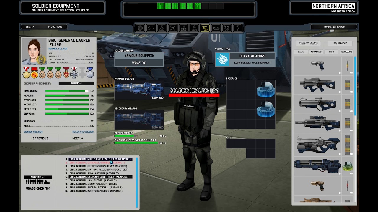 Xenonauts X-Division ep134 Base run, phase 2 weapons, preparations