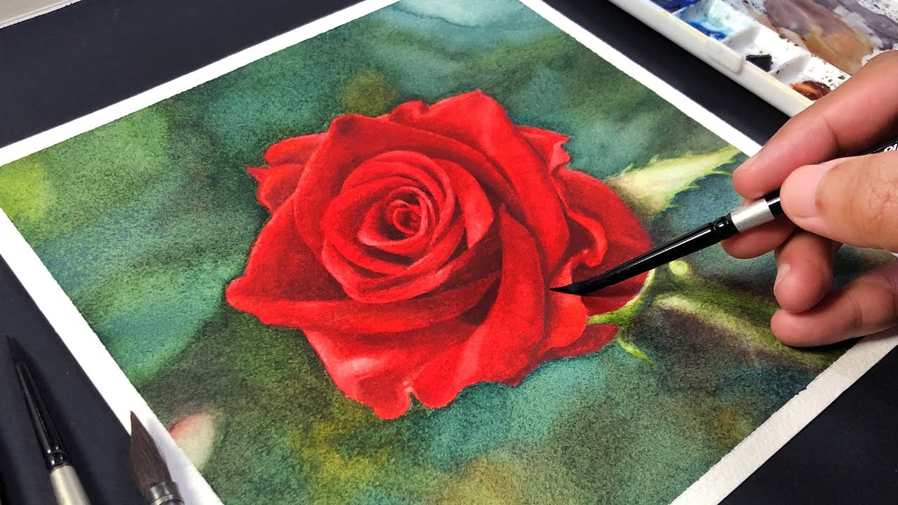 Painting a Rose in Watercolor