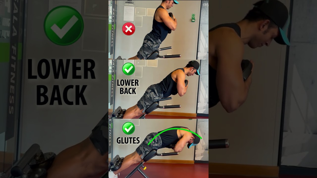 HYPEREXTENSION: right ✅ vs wrong ❌STOP ⛔️ doing your hyperextension incorrectly ⚠️