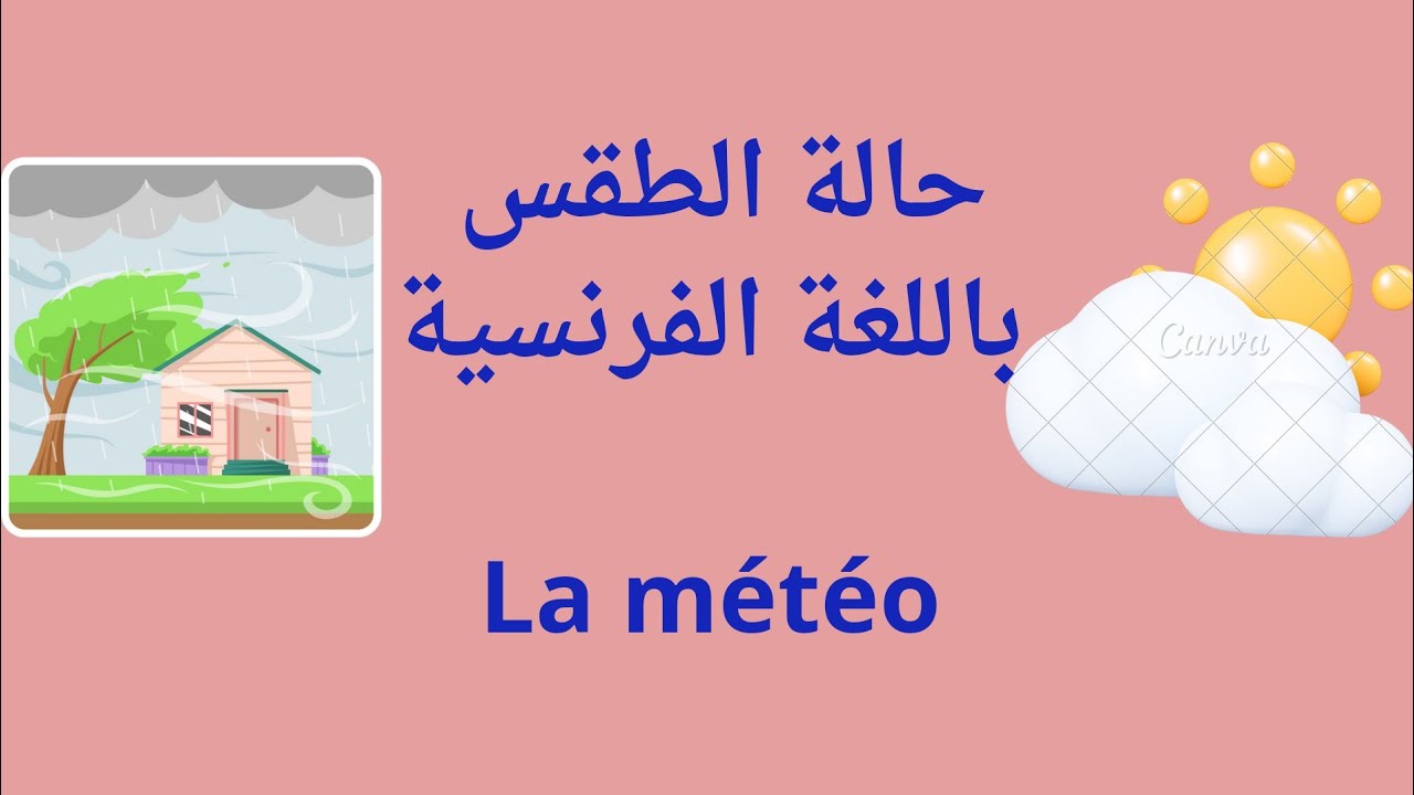الدرس (15) ، حالة الطقس باللغة الفرنسية .   La météo