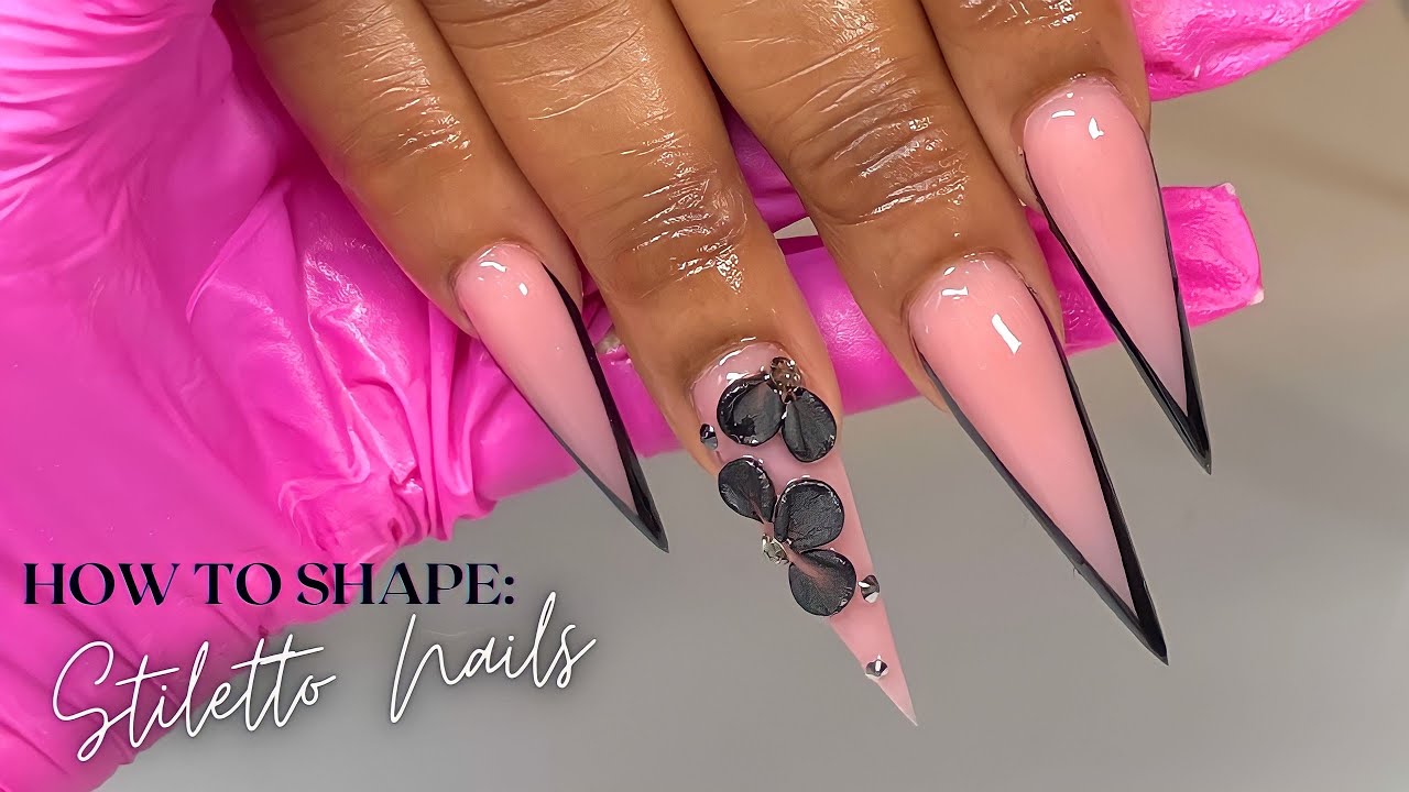 How To Shape Stiletto Nails Tutorial | Step By Step Freestyle