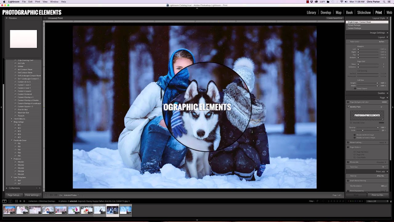 How to add snow overlays in Lightroom