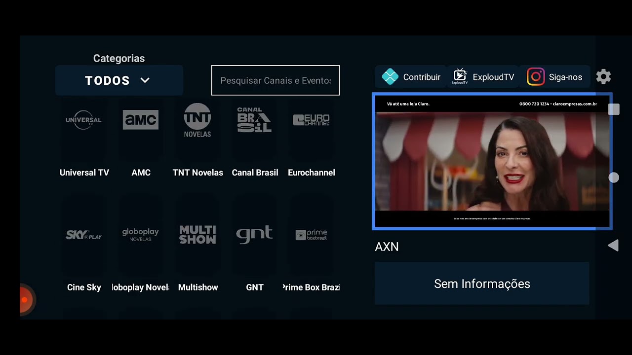 Canais grátis celular tv box e Android tv 