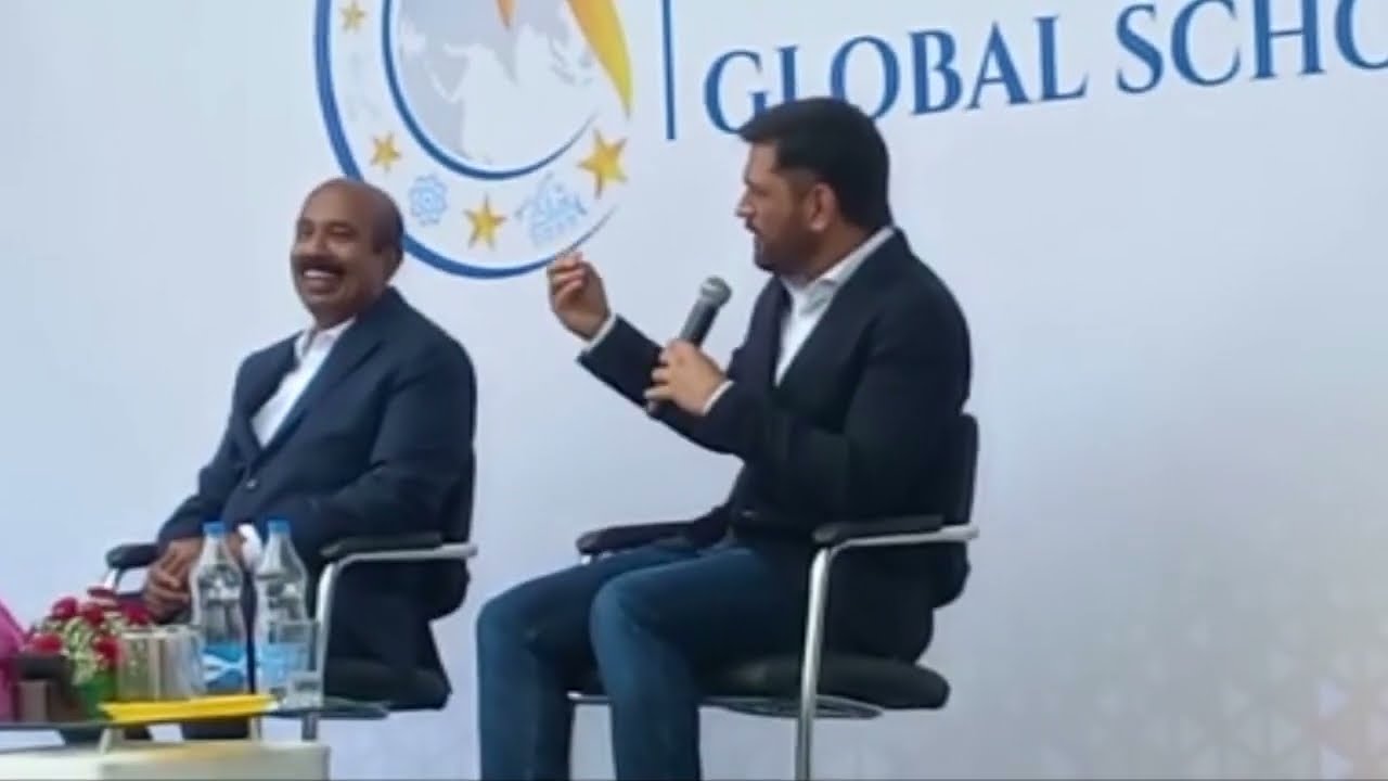 MS Dhoni Visit MS Dhoni Global School Bangalore