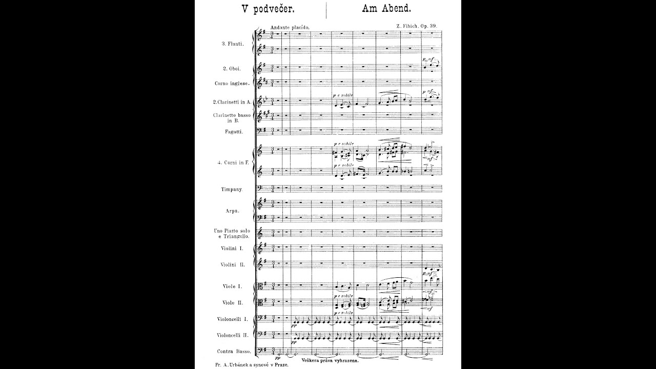 AT TWILIGHT (Op.39) by Zdeněk Fibich {Audio + Full score}
