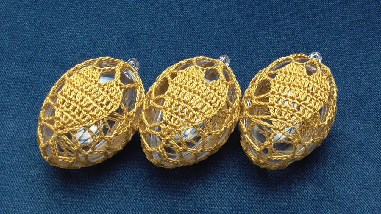 Pisanka na wypełnieniu plastikowym/akrylowym 6cm - Wzór 7 - Szydełko