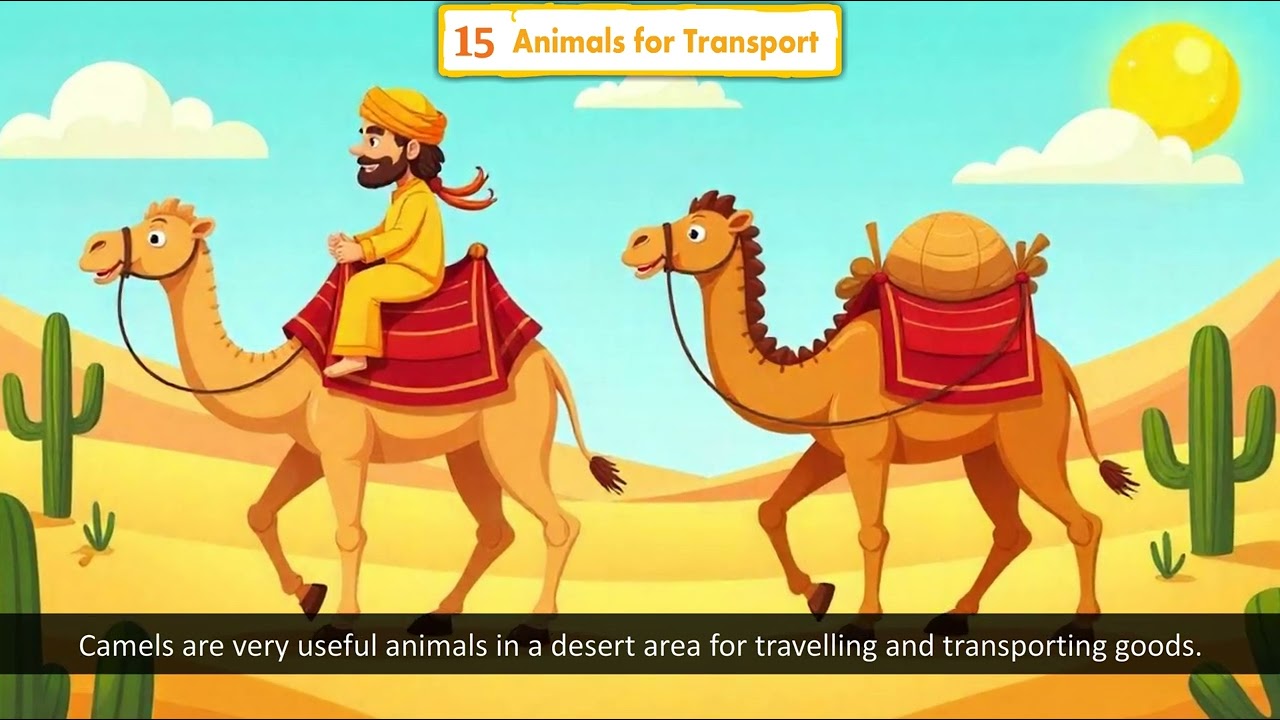 Ch 15 | EVS | Class 4 | Animals for Transport | For children