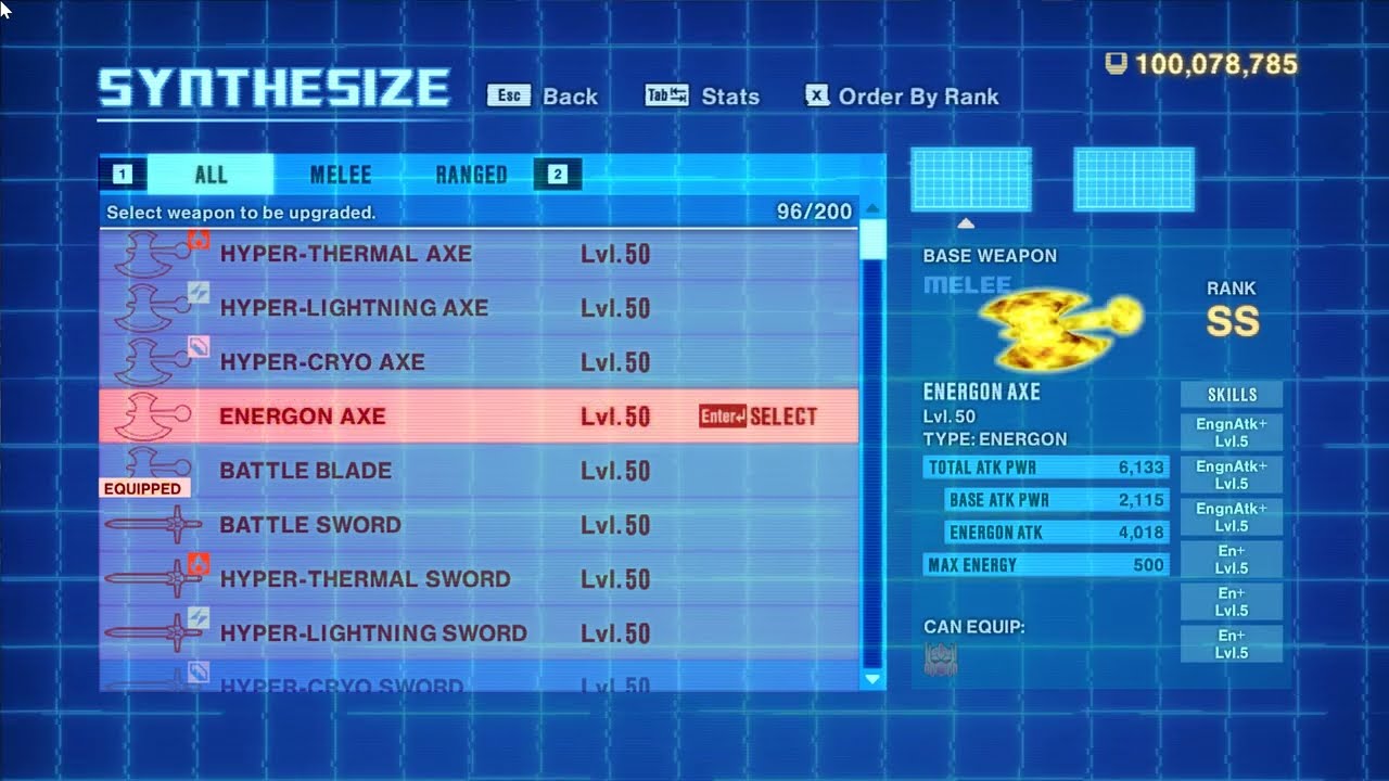 Transformers Devastation All SS Rank Weapons with Six Slots