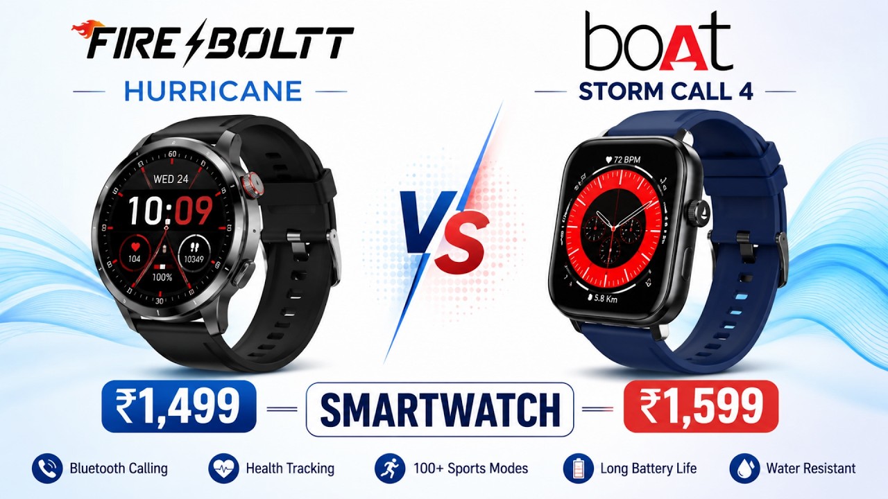 Fire-Boltt Hurricane vs boAt Storm Call 4 | Best Budget Smartwatch 2026?