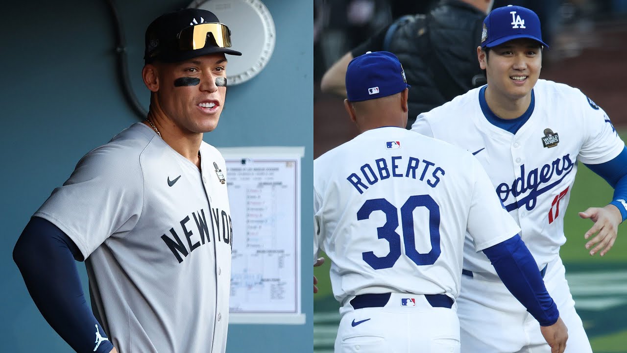 It's TIME for WORLD SERIES BASEBALL! 🕖 Player introductions for the Yankees and Dodgers!