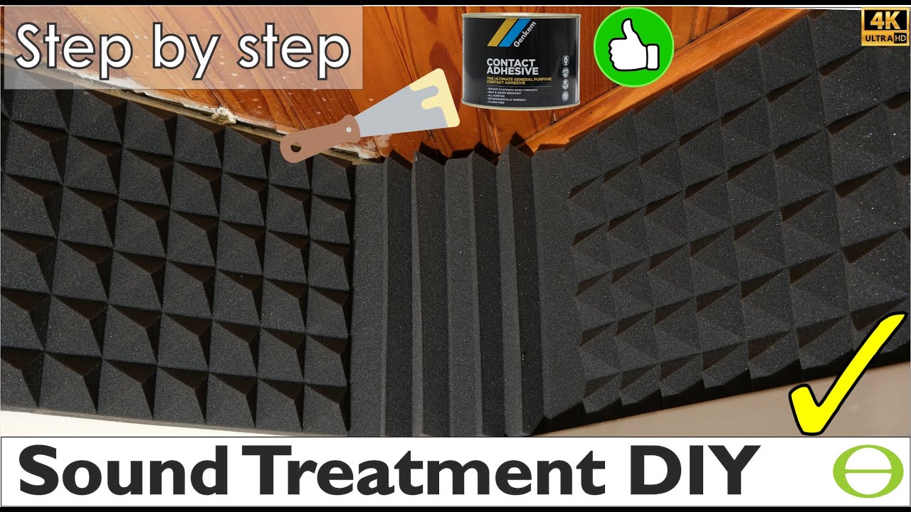 Install Pyramid and Bass Trap Acoustic Foam Panels – Cutting, Gluing for Various Surfaces
