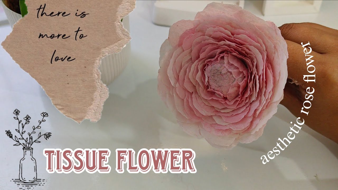 DIY flower from tissue paper at home 🌸🩷✨