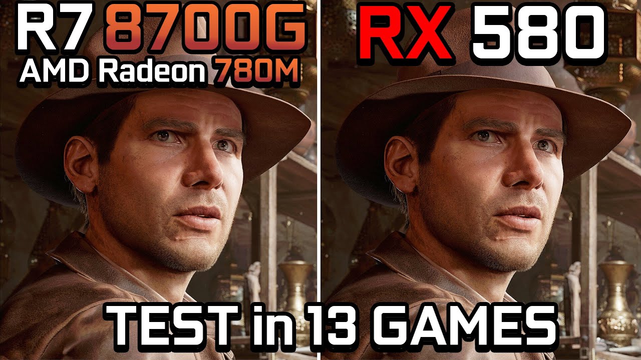 Ryzen 7 8700G vs RX 580 8GB - Test in 13 Games