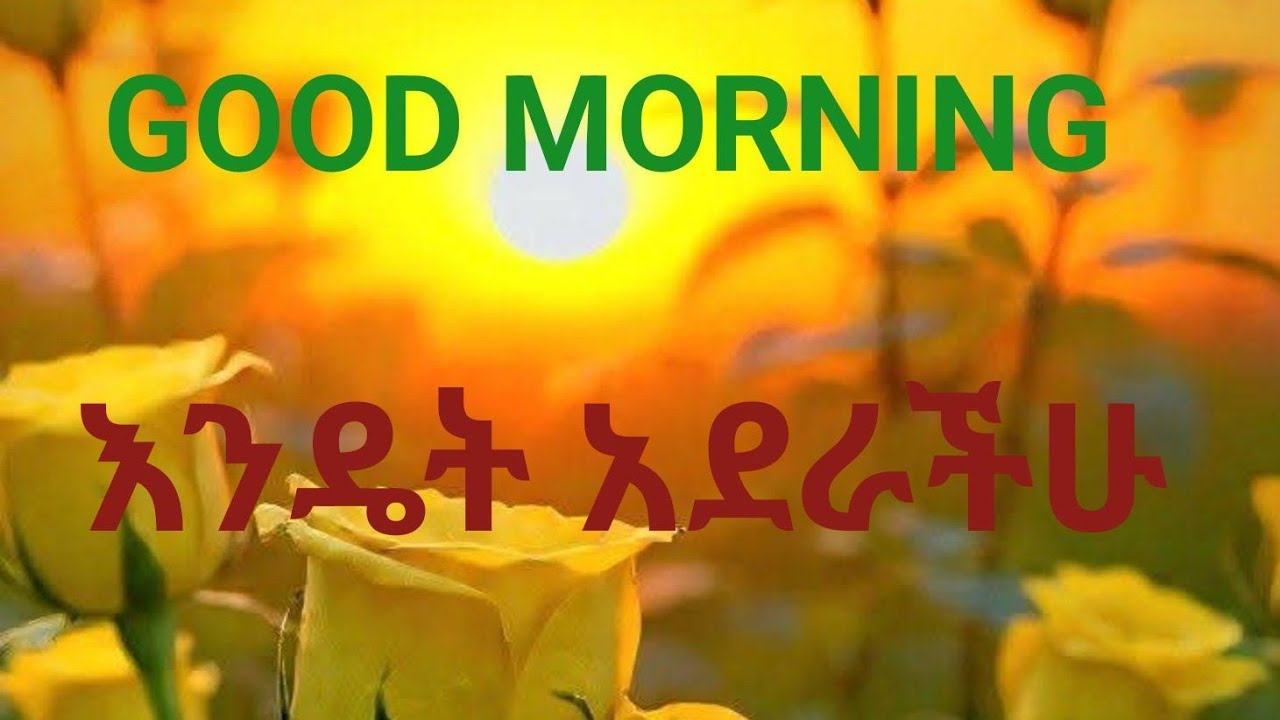 good morning እንዴት አደራችሁ