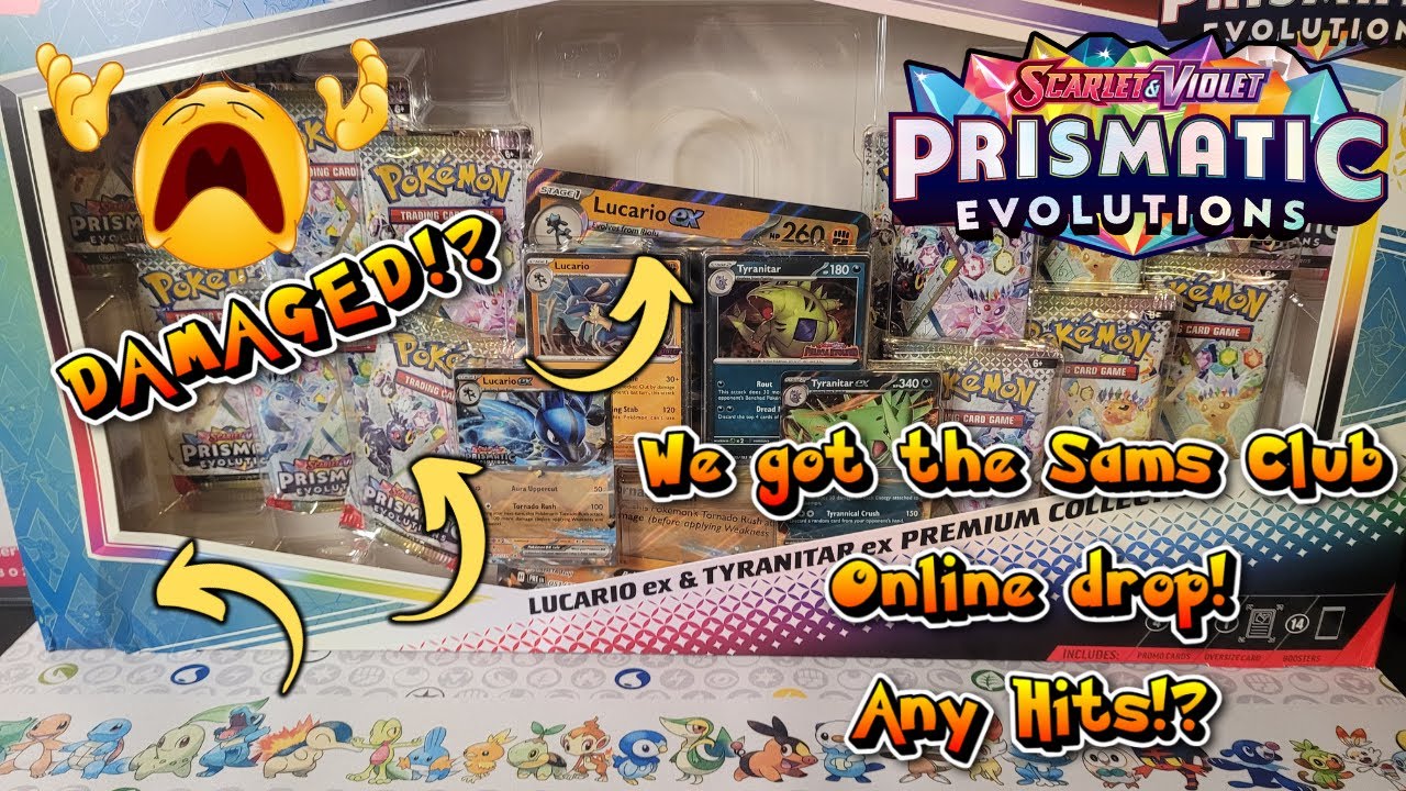 Lucario Tyranitar Collection Box from Sam's Club online drop is here! But it came damaged! =(