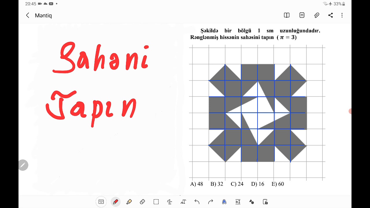 Məntiq. Sahənin Tapılması. Sahə Perimetr