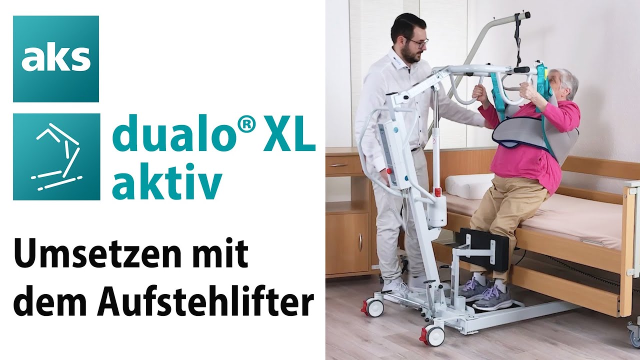Aufstehlifter: mit dualo XL aktiv smart sicher vom Rollstuhl zum Pflegebett