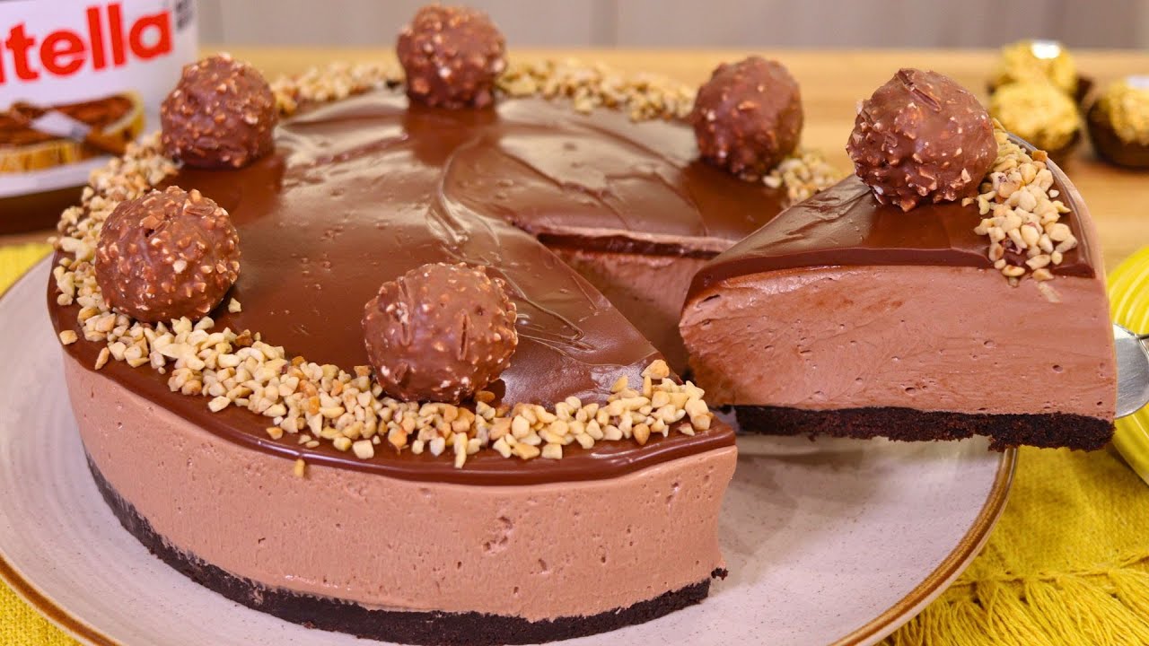 SEM FORNO E SEM GELATINA! | CHEESECAKE DE NUTELLA FÁCIL E CREMOSA QUE NÃO VAI AO FORNO