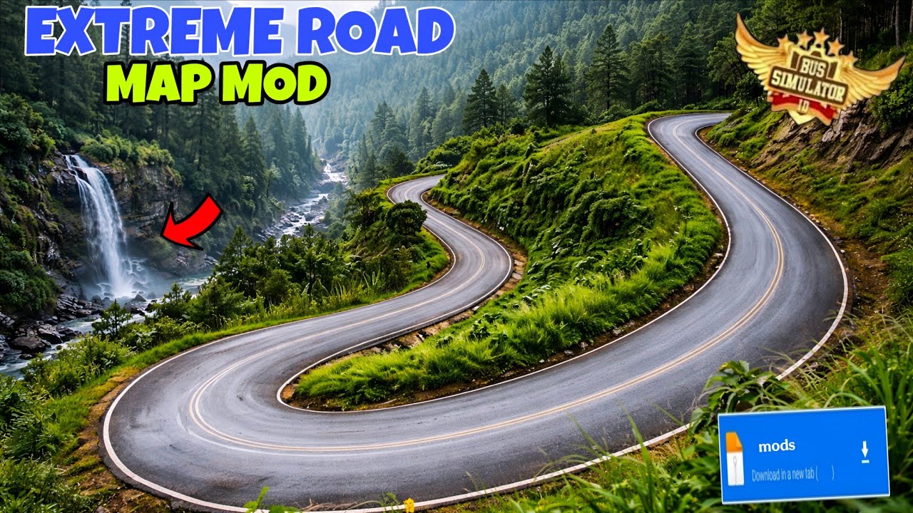 Мод карты Bussid 4.4.1 — новый мод Extreme Road для Bus Simulator Indonesia | Мод карты Буссид | ...
