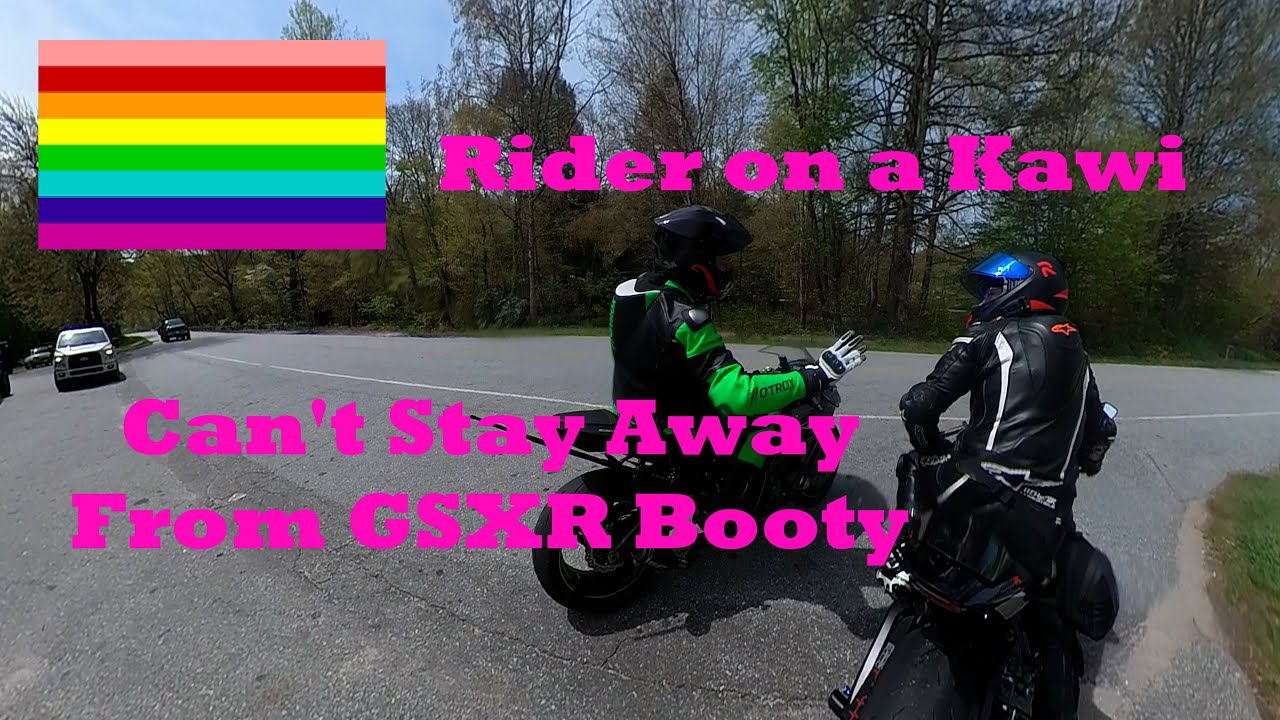 Gay Kawasaki Rider Hugs GSXR Butt 21N