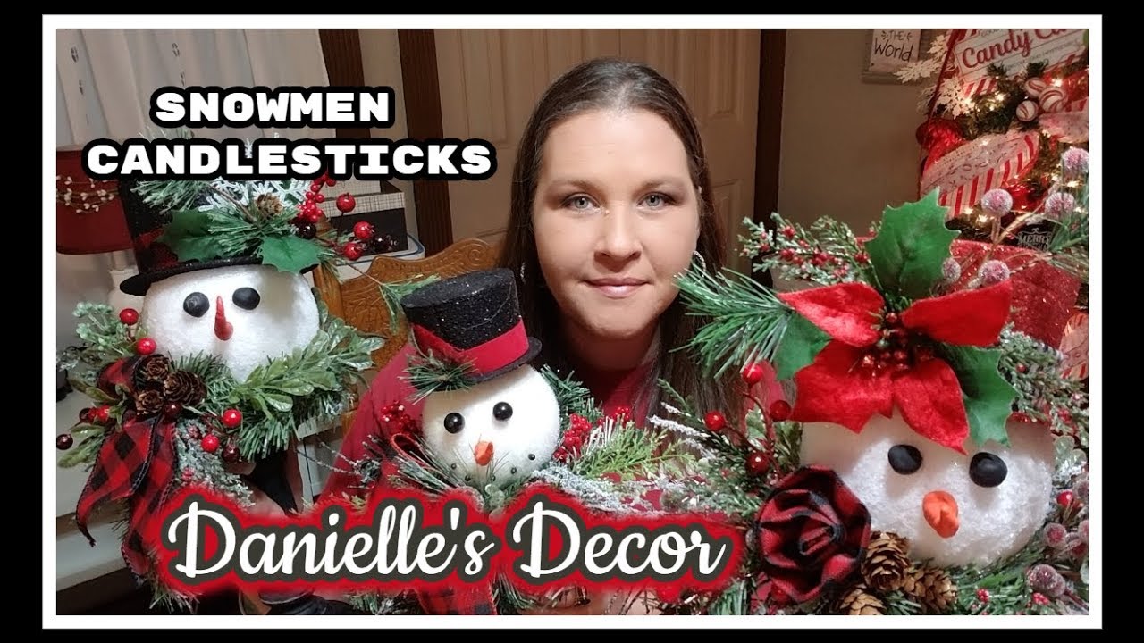 Snowmen on Candle Sticks