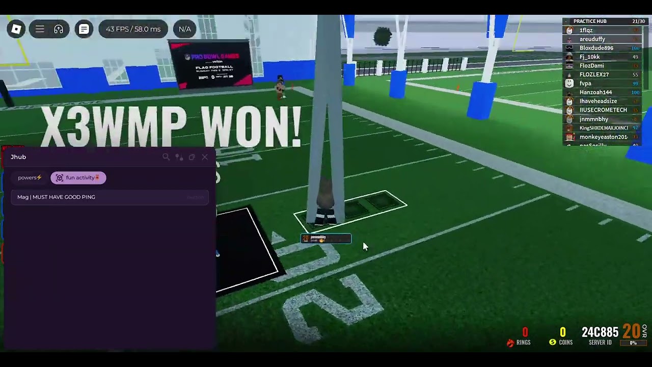 New Universe football script works in gameplay and park