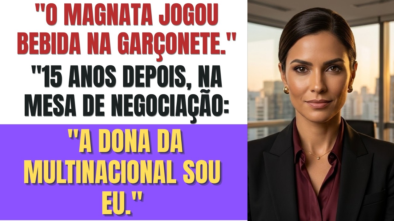 O Magnata jogou bebida na garçonete. Na mesa de negociação, viu que a dona da multinacional sou eu.