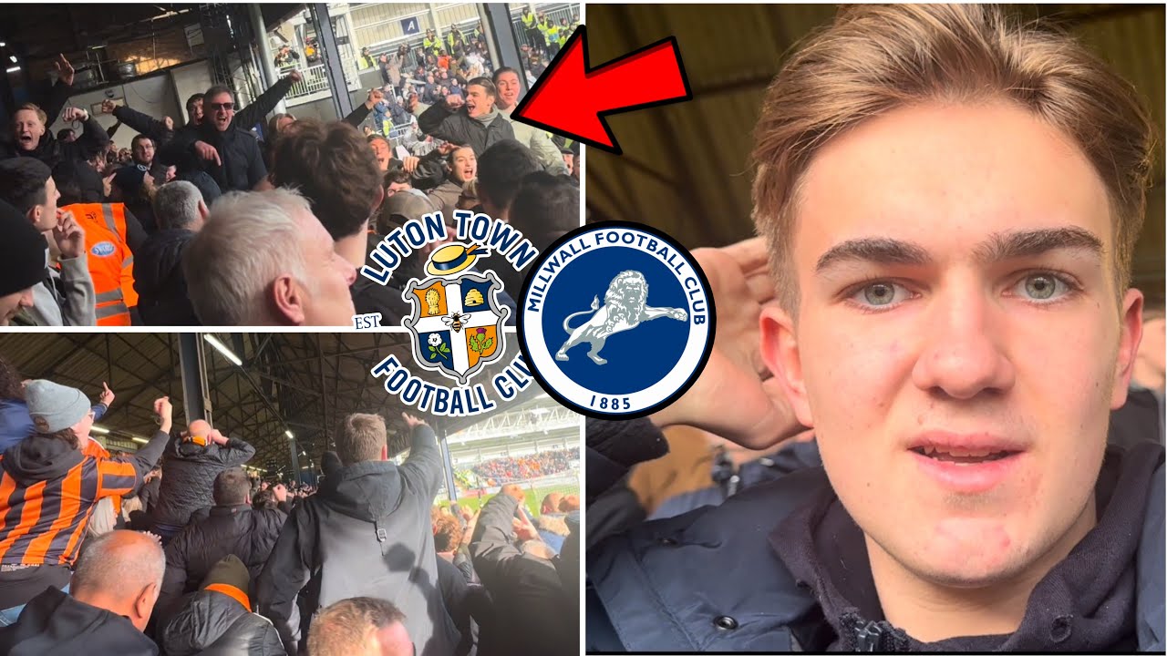 MILLWALL FANS GO MENTAL & FAN TROUBLE in Luton Town vs Millwall