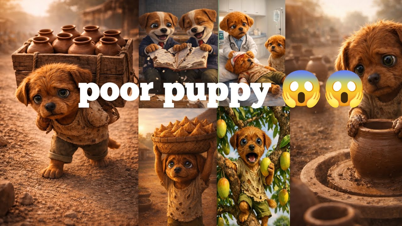Poor puppy 😱 #puppy #hearttouching #animalstory #video 