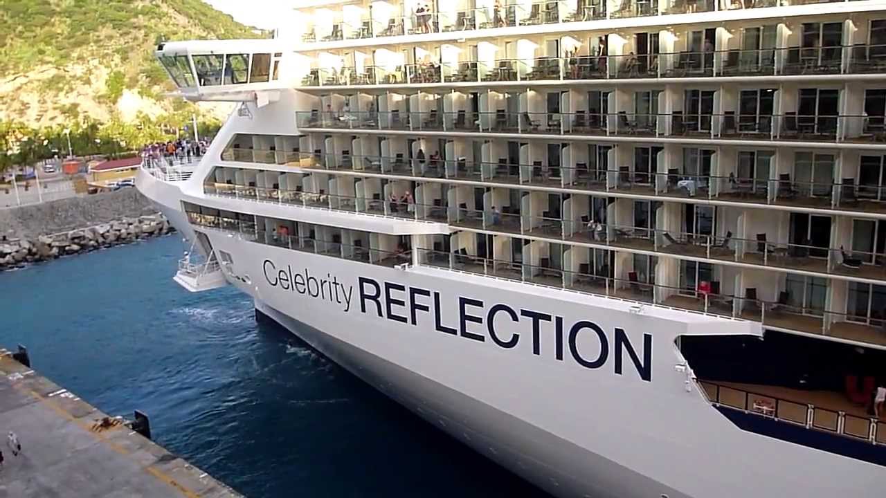Sister Ships Celebrity Silhouette and Reflection Having a Horn Battle.