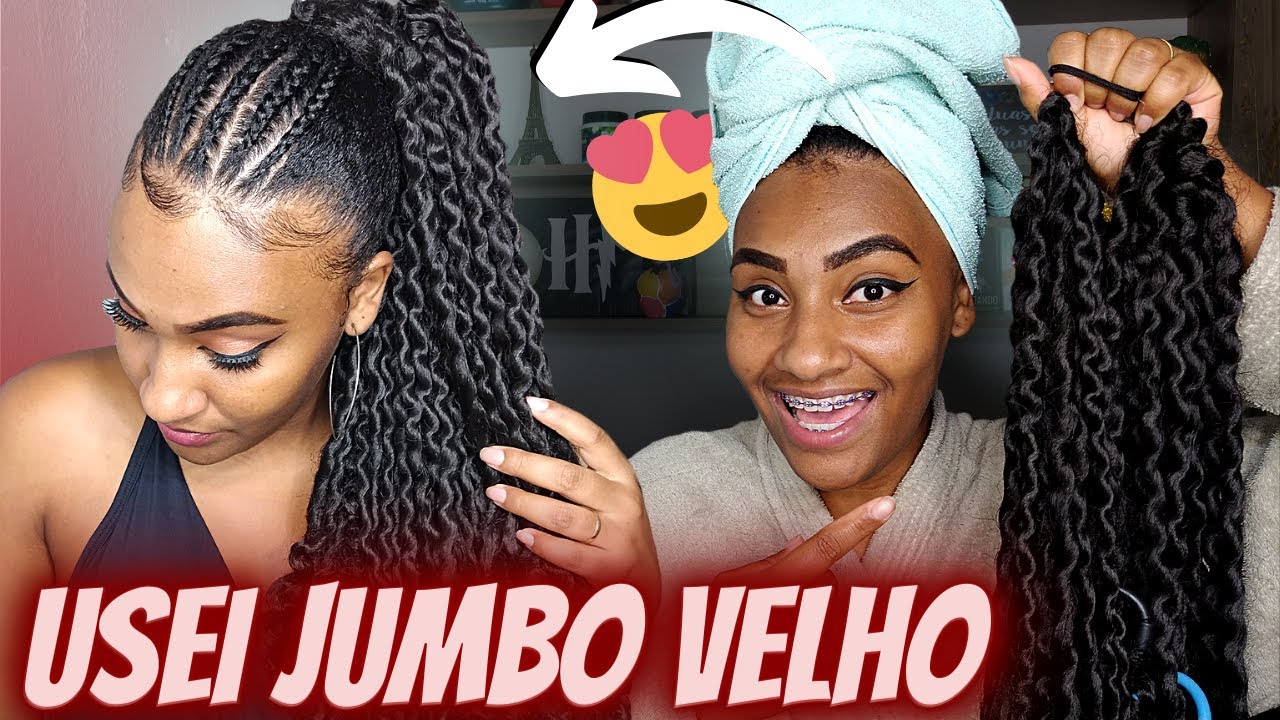 FIZ UM PENTEADO LINDO COM O JUMBO *REAPROVEITADO*