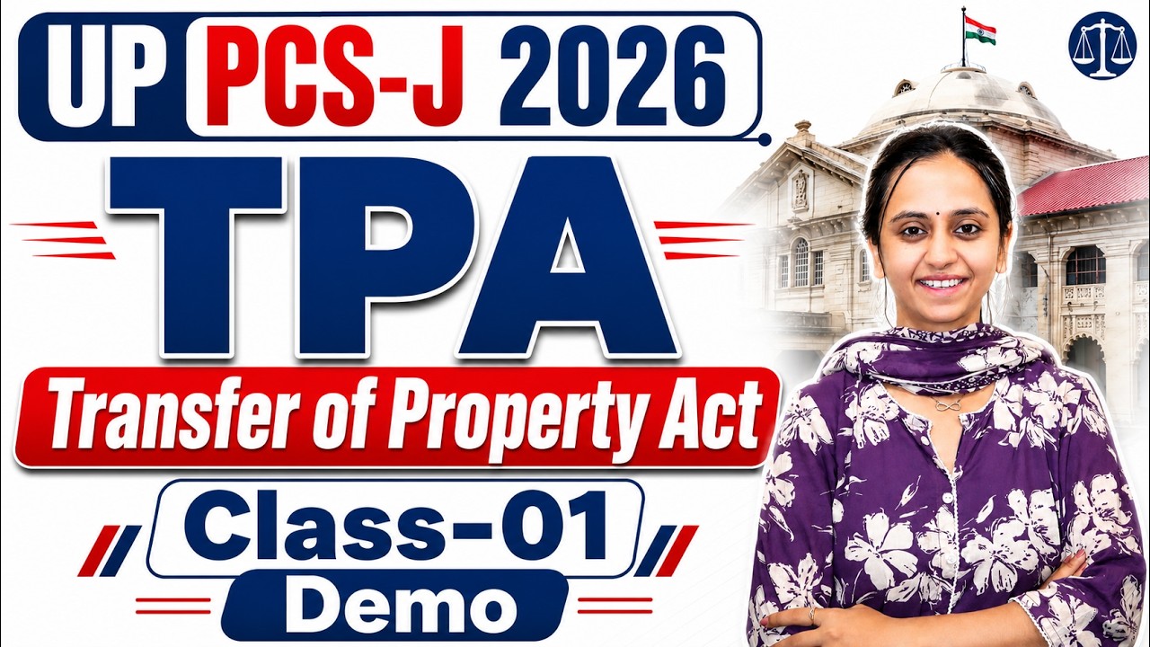 UP PCS-J 2026 | TPA Transfer of Property Act Class-01 | Demo Live Class