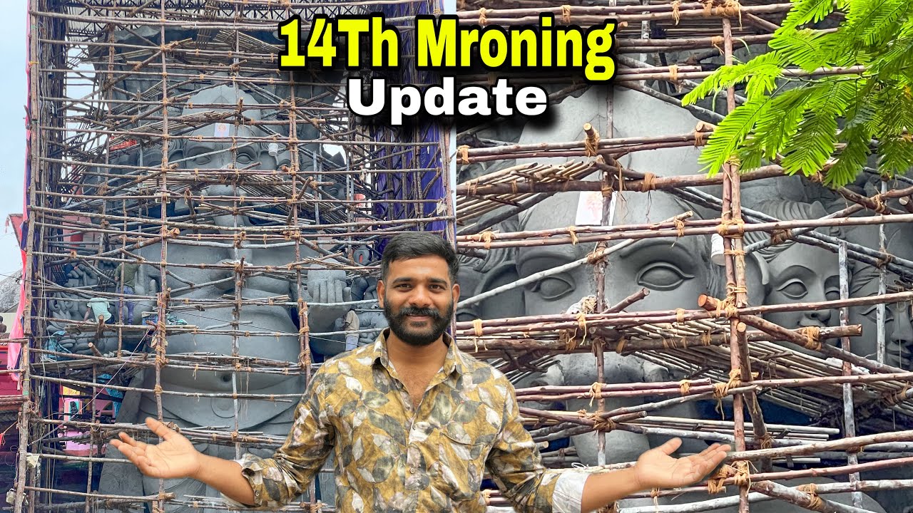 Khairathabad Ganesh 14th Morning update 3 Layer Matti Works | 70 Ft Sri Sapthamukha Shakti Ganapathi