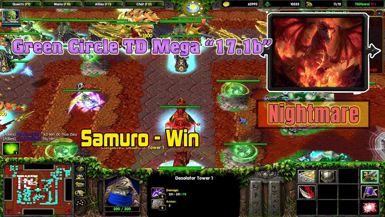 WARCRAFT III : GREEN CIRCLE TD MEGA 17.1b - WIN Samuro (Nightmare Mode)