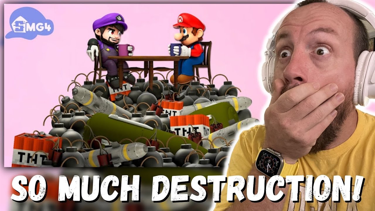 SO MUCH DESTRUCTION! SMG4: SMG3's BOMB CAFE (REACTION!)