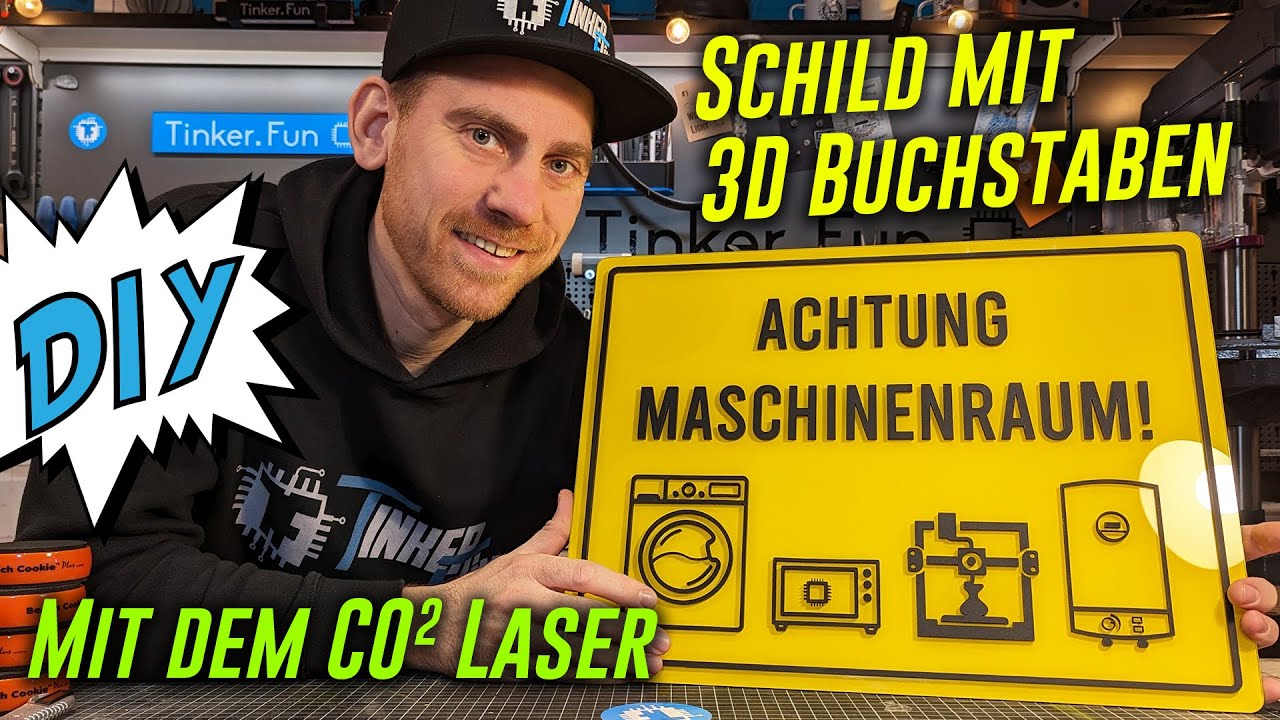 Acryl Schild mit 3D Buchstaben - CO² Laser - DIY