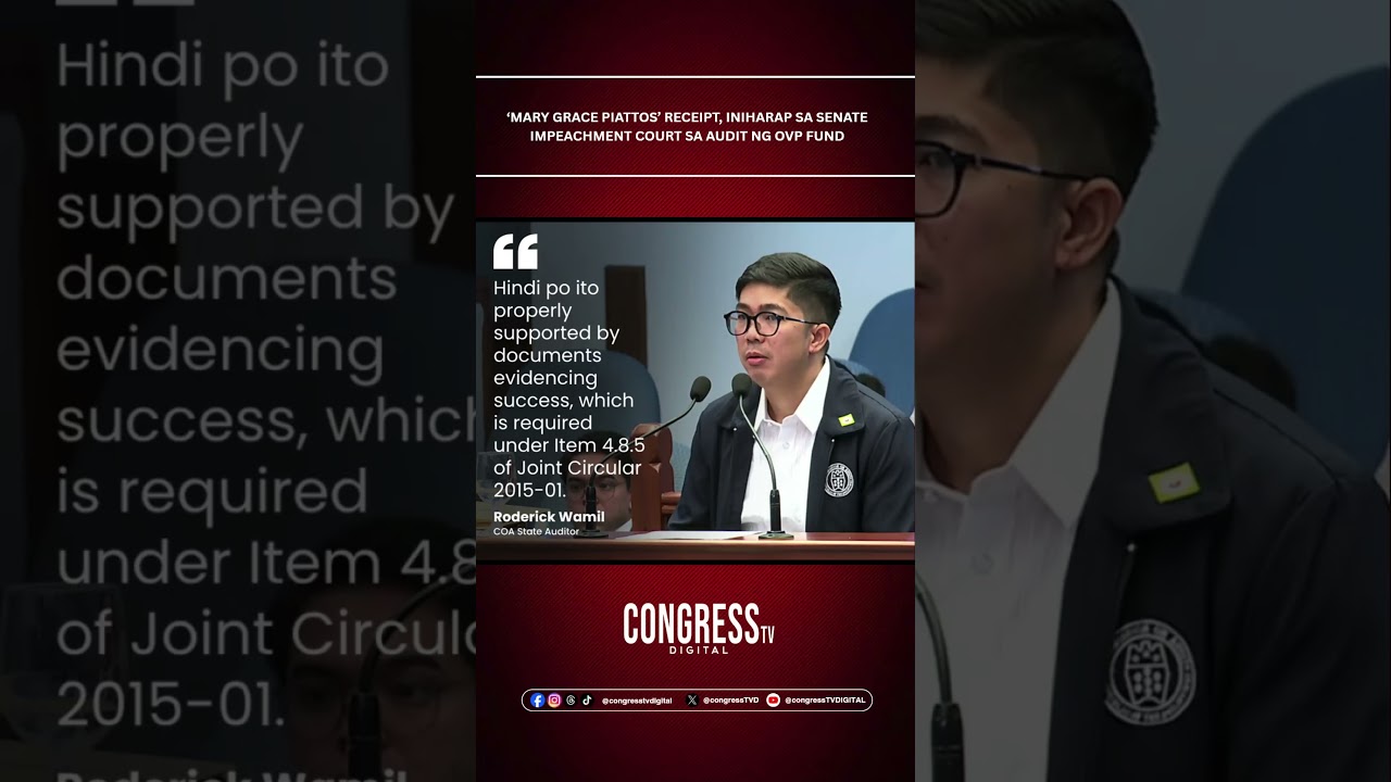 &lsquo;Mary Grace Piattos&rsquo; receipt, iniharap sa Senate Impeachment Court sa audit ng OVP funds.