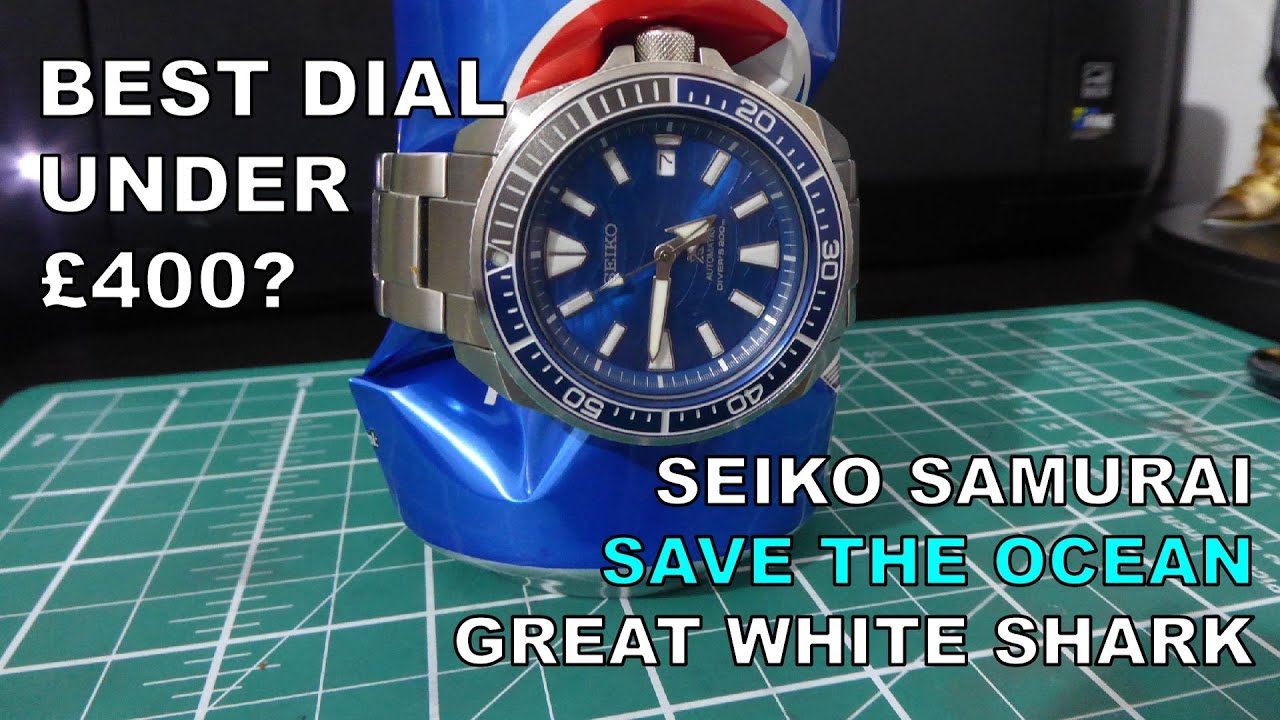 Лучший циферблат до 400 фунтов стерлингов — Seiko Samurai Save The Ocean Great White Shark — SRPD23