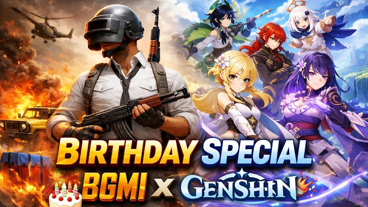 Birthday Special 🎉 | BGMI x Genshin with T5RxGabberYT #genshinimpact #bgmi #genshin #bgmilive