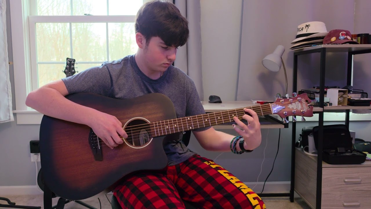 Taylor playing Blackbird by the Beatles
