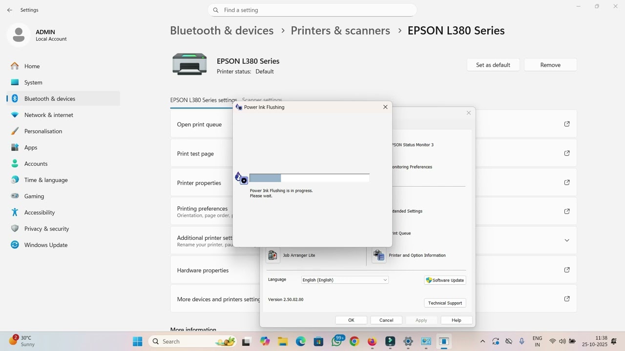 How to power ink flush Epson L380  and improve printing quality | Ink flushing L380  Epson printer