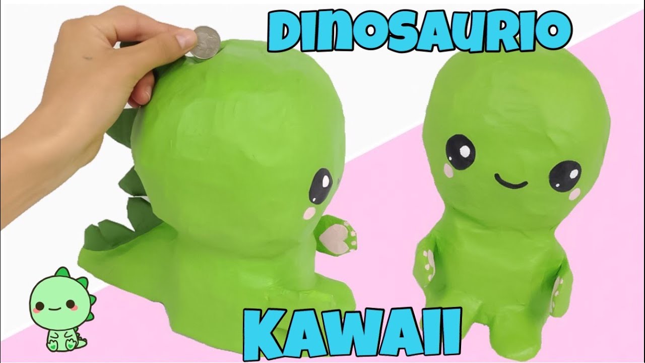 MANUALIDADES KAWAII\como hacer una alcancía DINOSAURIO KAWAII
