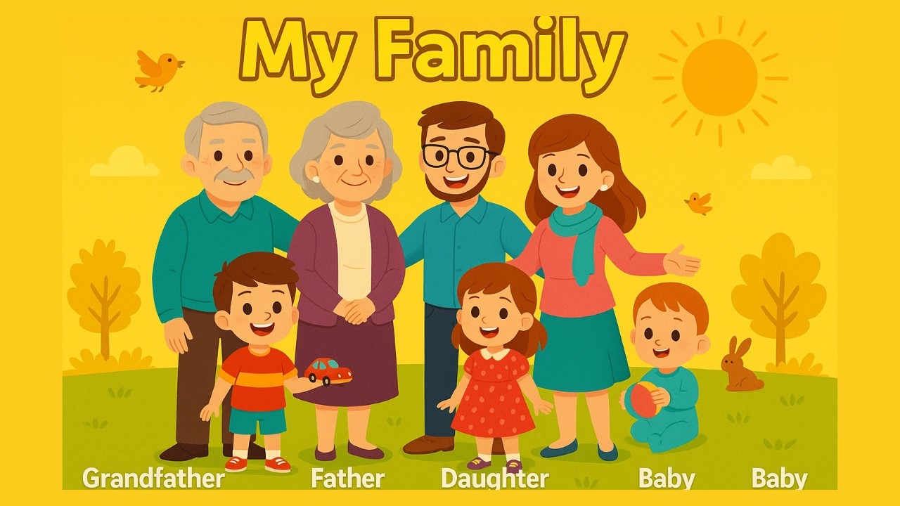 My Family Kids Learning in English, My Family, Learning My Family.
