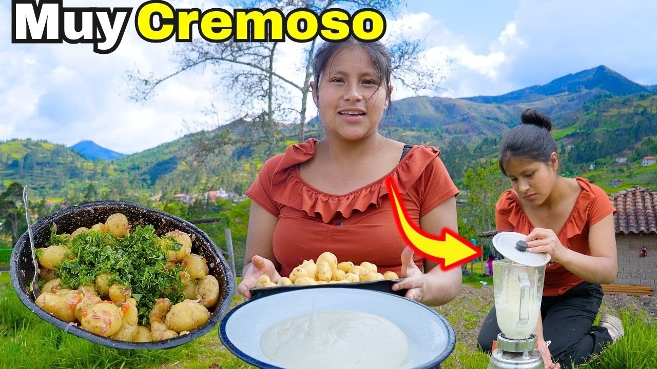 Asi prepare las papitas chauchas con salsa de queso para conpartir con mi familia - Dalyla