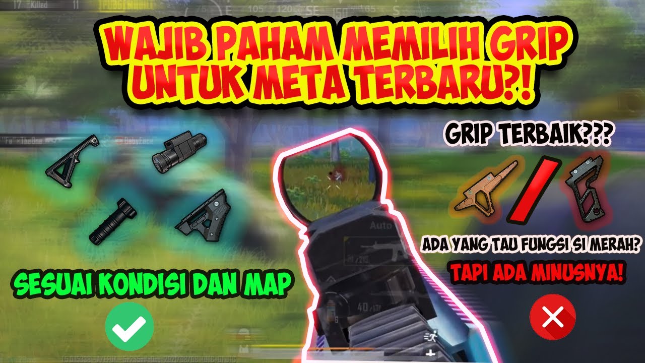FUNGSI FOREGRIP TERBAIK ? PANTES AIM CHEATER ! - PUBG MOBILE