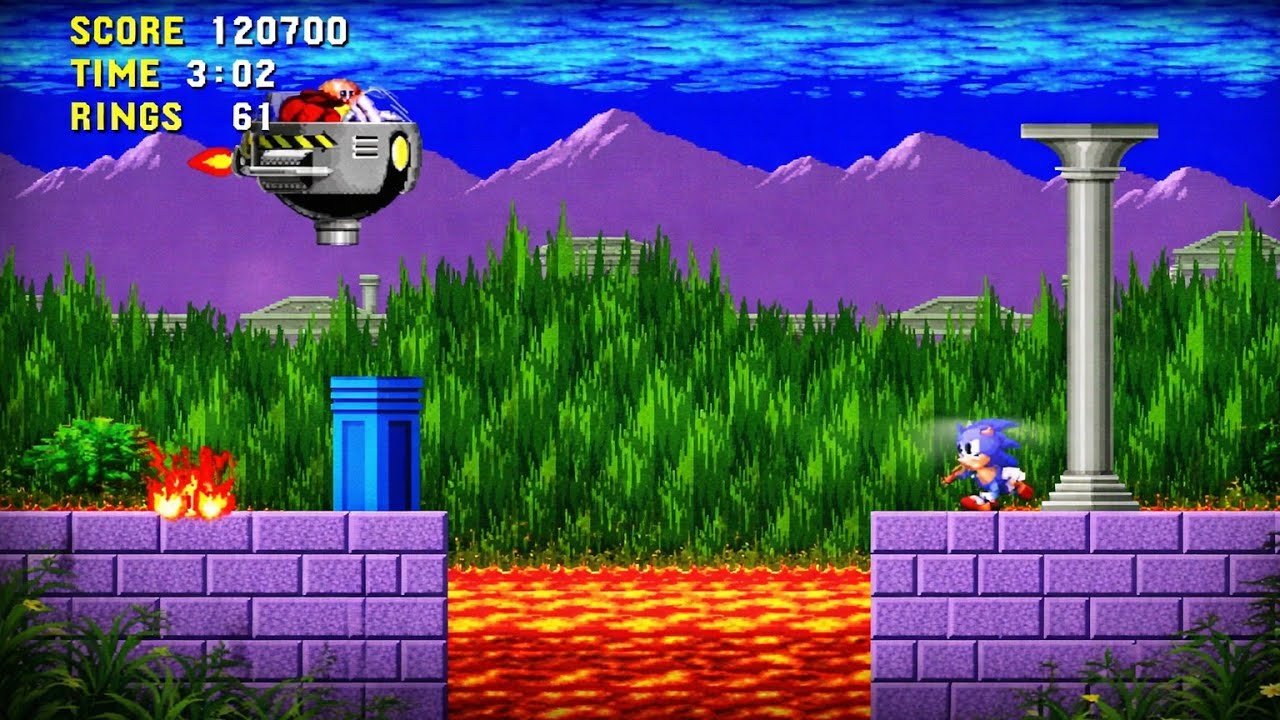 Sonic Marble zone⚡🦔 Sega Sonic. Game Play