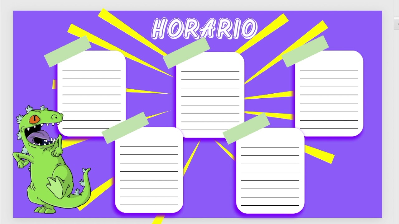 Horario Rugrats P.2 // Plantillas editables